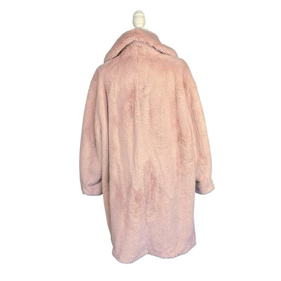 Adrienne Landeau Luxurious Faux Fur Overcoat Pale Pink Women's Plus Size 1X - Picture 5 of 9